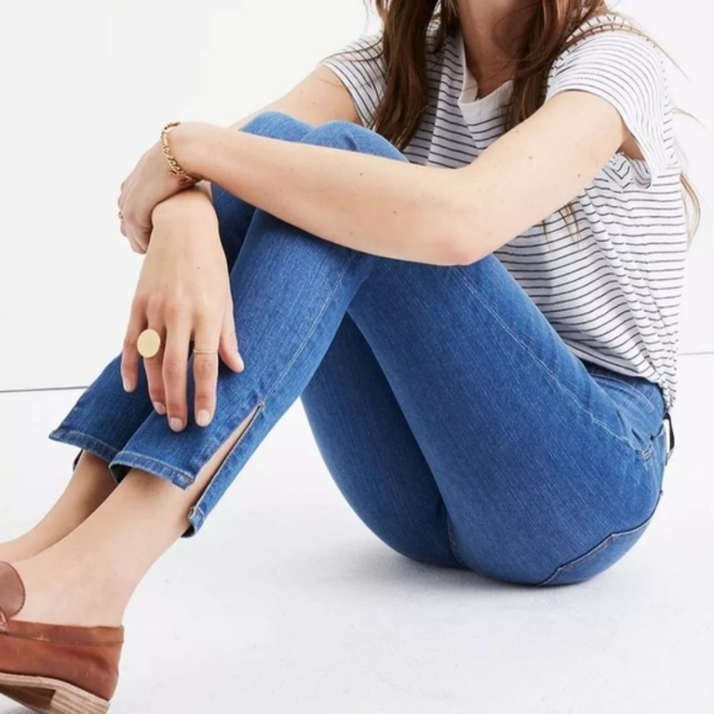 Madewell 9" High-Rise Skinny Jeans in Bonita Wash Side Slit Edition Size 31